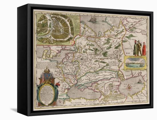 Map of Russia and Moscow (From: Theatrum Orbis Terrarum..), 1645-Willem Janszoon Blaeu-Framed Premier Image Canvas