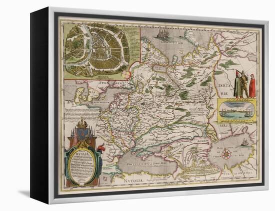 Map of Russia and Moscow (From: Theatrum Orbis Terrarum..), 1645-Willem Janszoon Blaeu-Framed Premier Image Canvas