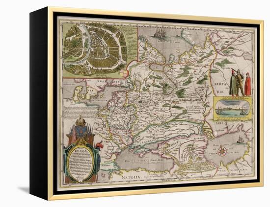 Map of Russia and Moscow (From: Theatrum Orbis Terrarum..), 1645-Willem Janszoon Blaeu-Framed Premier Image Canvas