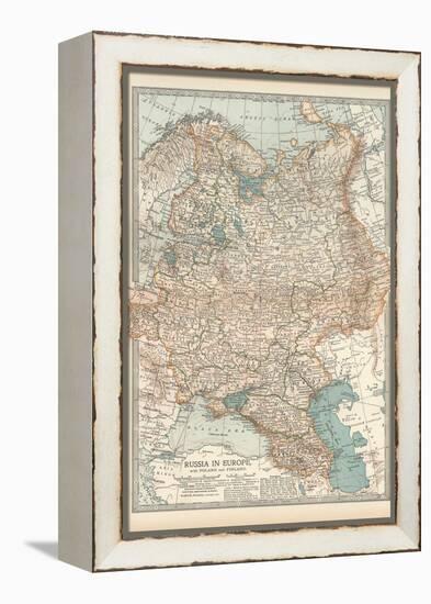 Map of Russia in Europe, with Poland and Finland-Encyclopaedia Britannica-Framed Stretched Canvas