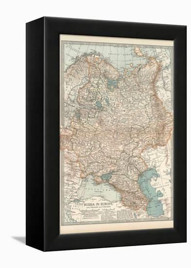 Map of Russia in Europe, with Poland and Finland-Encyclopaedia Britannica-Framed Stretched Canvas