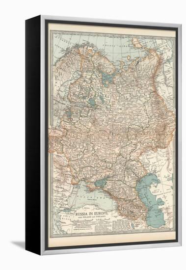 Map of Russia in Europe, with Poland and Finland-Encyclopaedia Britannica-Framed Stretched Canvas