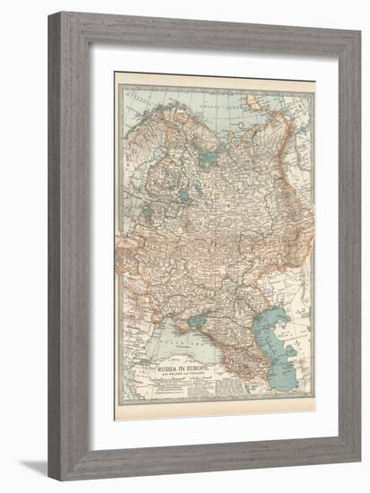 Map of Russia in Europe, with Poland and Finland-Encyclopaedia Britannica-Framed Art Print