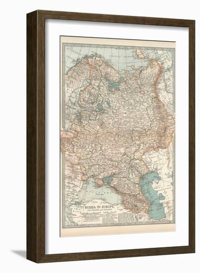 Map of Russia in Europe, with Poland and Finland-Encyclopaedia Britannica-Framed Art Print