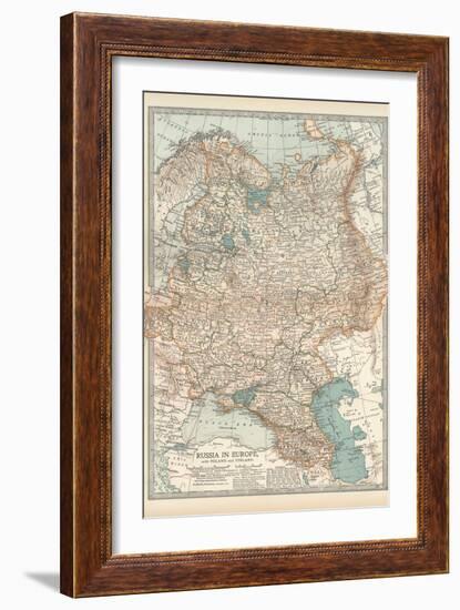 Map of Russia in Europe, with Poland and Finland-Encyclopaedia Britannica-Framed Art Print