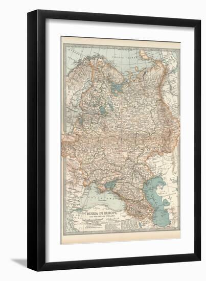 Map of Russia in Europe, with Poland and Finland-Encyclopaedia Britannica-Framed Art Print