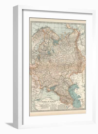 Map of Russia in Europe, with Poland and Finland-Encyclopaedia Britannica-Framed Art Print