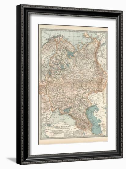 Map of Russia in Europe, with Poland and Finland-Encyclopaedia Britannica-Framed Art Print