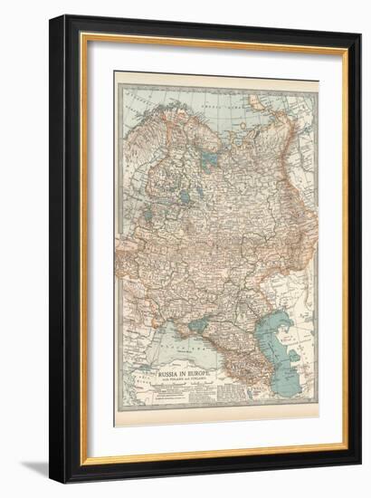 Map of Russia in Europe, with Poland and Finland-Encyclopaedia Britannica-Framed Art Print