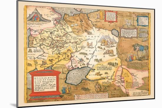 Map of Russia-Abraham Ortelius-Mounted Art Print