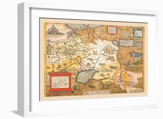 Map of Russia-Abraham Ortelius-Framed Art Print