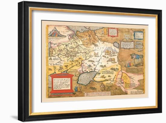 Map of Russia-Abraham Ortelius-Framed Art Print