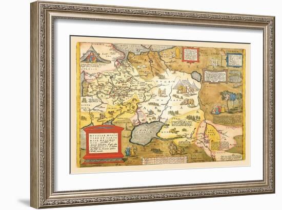 Map of Russia-Abraham Ortelius-Framed Art Print