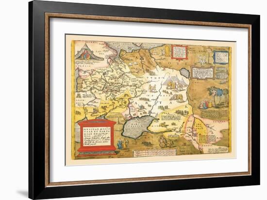 Map of Russia-Abraham Ortelius-Framed Art Print