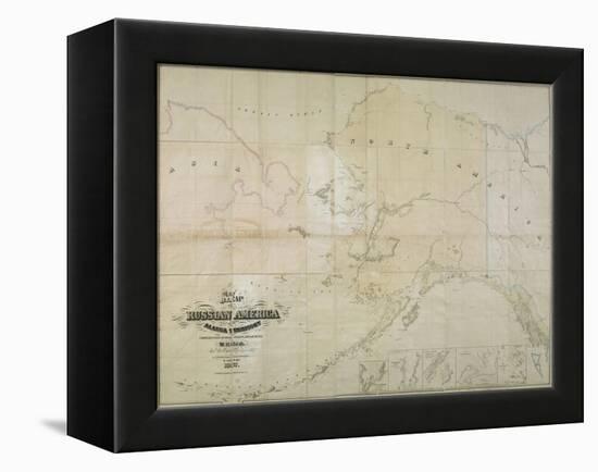 Map of Russian America or Alaska Territory, 1867-John Frederick Lewis-Framed Premier Image Canvas