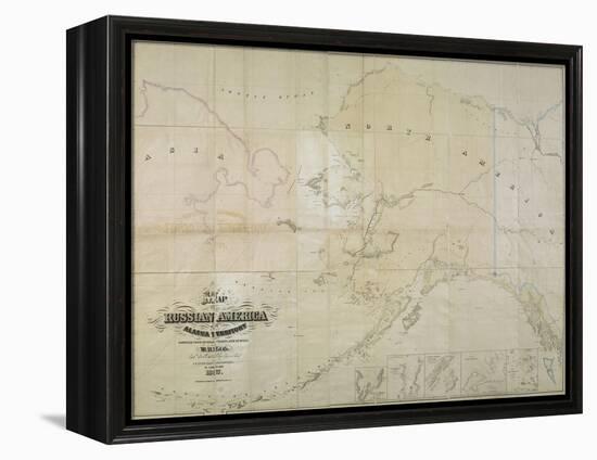 Map of Russian America or Alaska Territory, 1867-John Frederick Lewis-Framed Premier Image Canvas