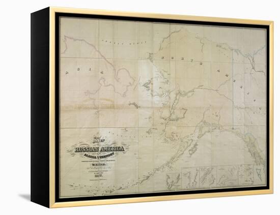 Map of Russian America or Alaska Territory, 1867-John Frederick Lewis-Framed Premier Image Canvas