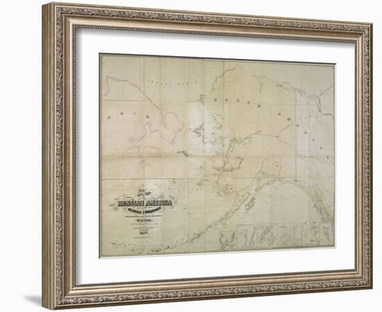 Map of Russian America or Alaska Territory, 1867-John Frederick Lewis-Framed Giclee Print