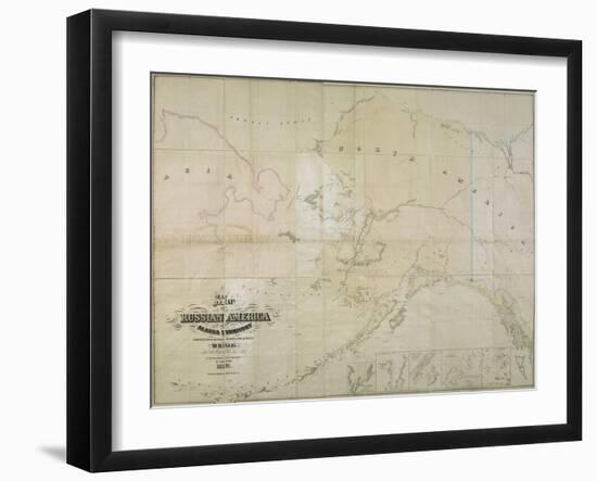 Map of Russian America or Alaska Territory, 1867-John Frederick Lewis-Framed Giclee Print