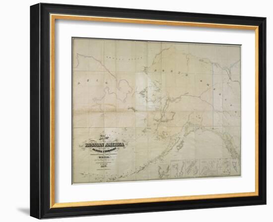 Map of Russian America or Alaska Territory, 1867-John Frederick Lewis-Framed Giclee Print