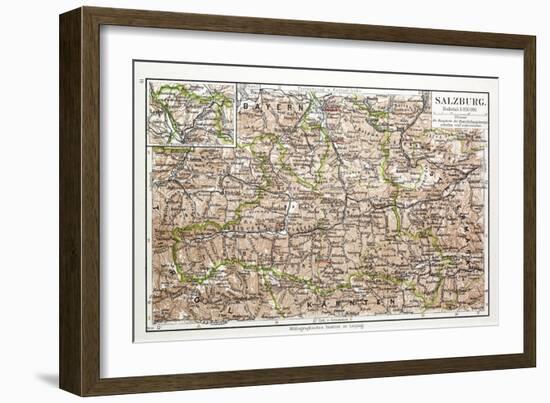 Map of Salzburg Austria 1899-null-Framed Giclee Print