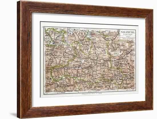 Map of Salzburg Austria 1899-null-Framed Giclee Print