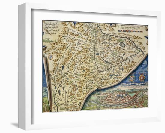 Map of Salzburg Diocese, Austria, from Theatrum Orbis Terrarum, 1528-1598, 1570-Abraham Ortelius-Framed Giclee Print