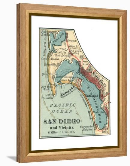 Map of San Diego (C. 1900), Maps-Encyclopaedia Britannica-Framed Premier Image Canvas