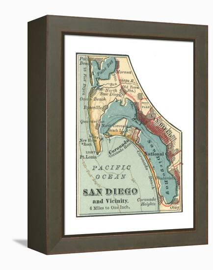 Map of San Diego (C. 1900), Maps-Encyclopaedia Britannica-Framed Premier Image Canvas