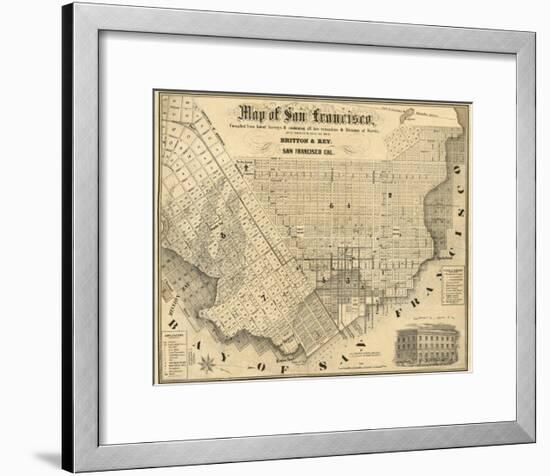 Map of San Francisco, c.1852-Britton & Rey-Framed Art Print