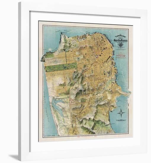 Map of San Francisco, California, 1912-August Chevalier-Framed Art Print