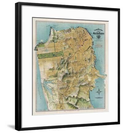 1912 August Chevalier Art Print Vintage Poster Map of San Francisco California
