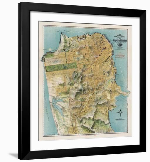 Map of San Francisco, California, 1912-August Chevalier-Framed Art Print