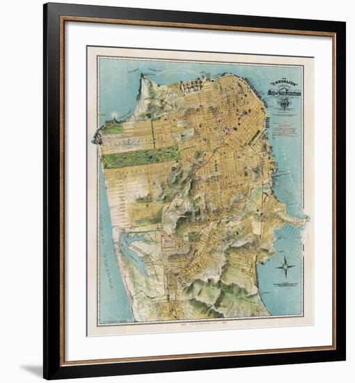 Map of San Francisco, California, 1912-August Chevalier-Framed Art Print