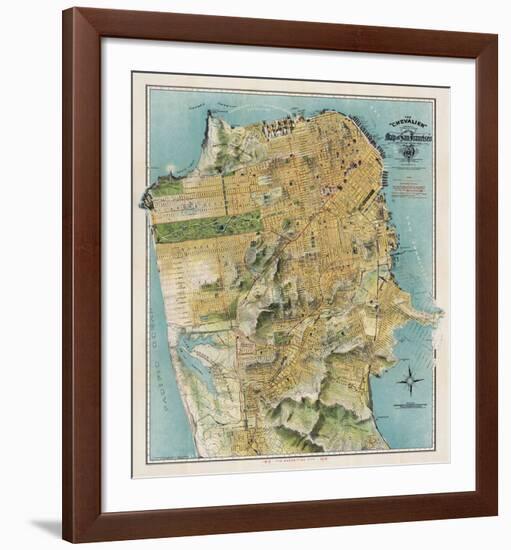 Map of San Francisco, California, 1912-August Chevalier-Framed Art Print