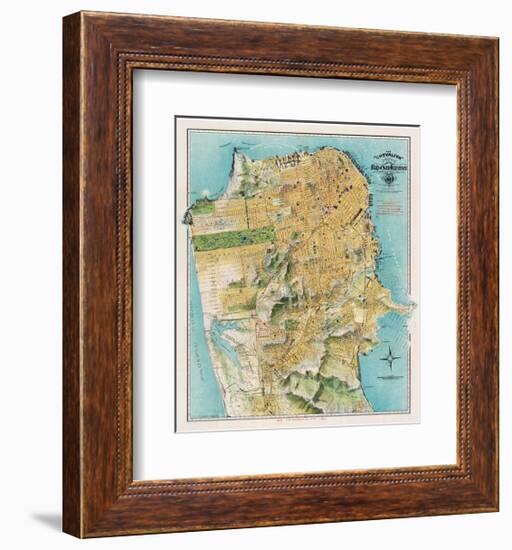 Map of San Francisco, California, 1912-August Chevalier-Framed Giclee Print