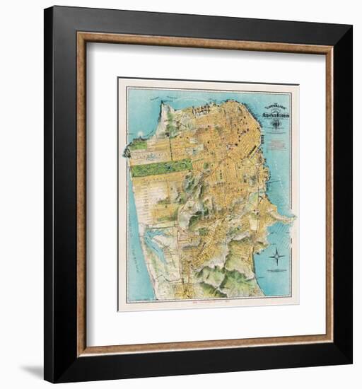 Map of San Francisco, California, 1912-August Chevalier-Framed Giclee Print