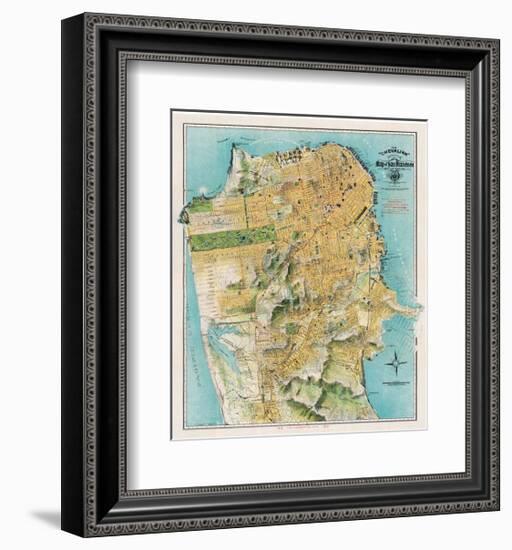 Map of San Francisco, California, 1912-August Chevalier-Framed Giclee Print