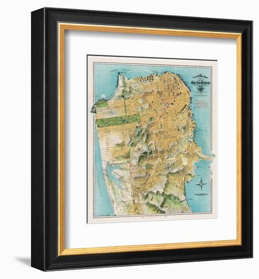 Map of San Francisco, California, 1912-August Chevalier-Framed Giclee Print