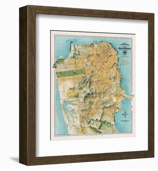 Map of San Francisco, California, 1912-August Chevalier-Framed Giclee Print