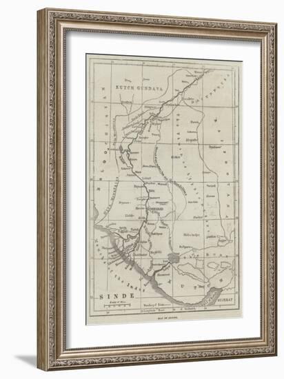 Map of Scinde-null-Framed Giclee Print