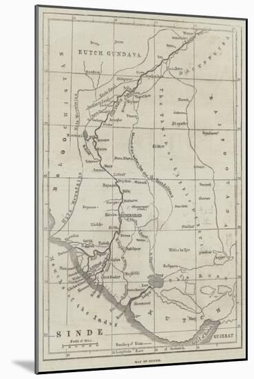 Map of Scinde-null-Mounted Giclee Print