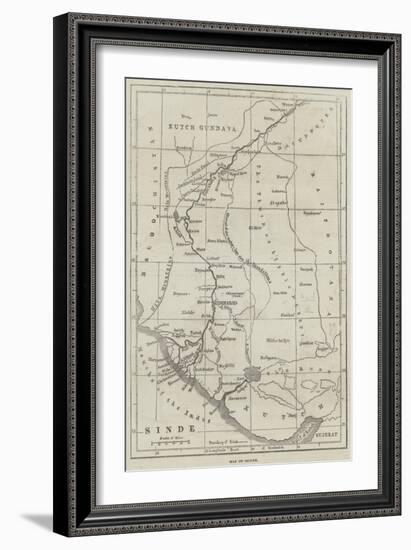 Map of Scinde-null-Framed Giclee Print