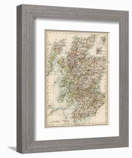 Map of Scotland, 1870s-null-Framed Giclee Print