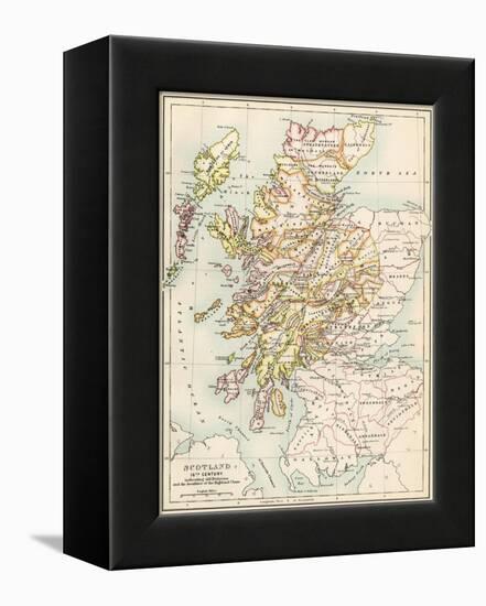 Map of Scotland in the 1520s, Showing Territories of the Highland Clans-null-Framed Premier Image Canvas