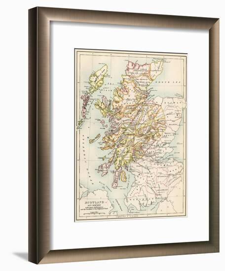 Map of Scotland in the 1520s, Showing Territories of the Highland Clans-null-Framed Giclee Print