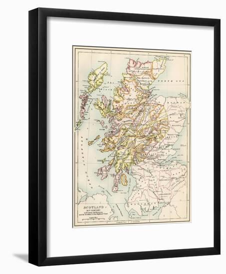 Map of Scotland in the 1520s, Showing Territories of the Highland Clans-null-Framed Giclee Print