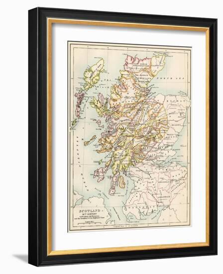 Map of Scotland in the 1520s, Showing Territories of the Highland Clans-null-Framed Giclee Print