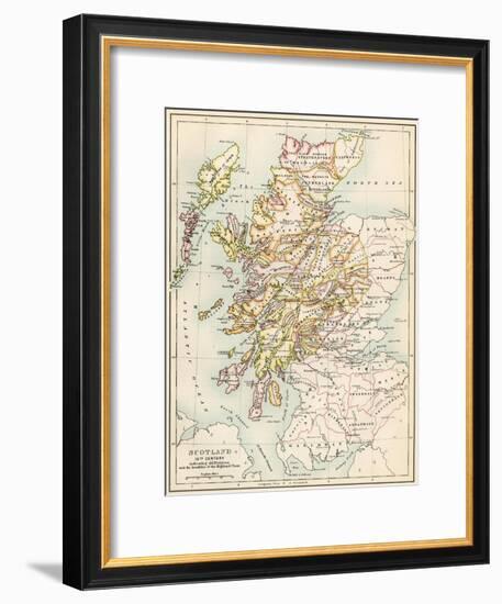 Map of Scotland in the 1520s, Showing Territories of the Highland Clans-null-Framed Premium Giclee Print