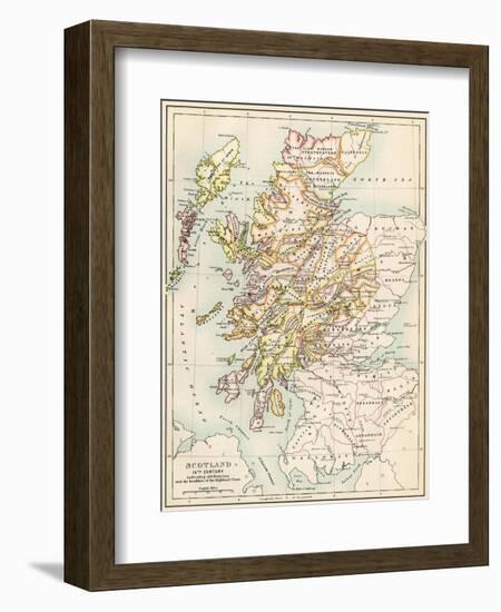 Map of Scotland in the 1520s, Showing Territories of the Highland Clans-null-Framed Giclee Print